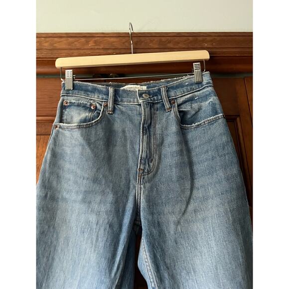 Abercrombie & Fitch Women's The Ankle Straight Ultra High Rise Jeans Blue 27/4XS - Picture 2 of 9
